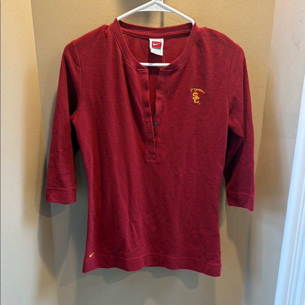 USC Nike Red Shirt with logo women’s size small 3/4 sleeve, good condition